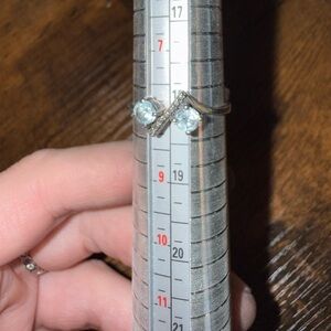 Blue topaz and CZ ring